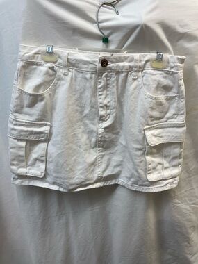Sincerely Jules White Button-Front cargo pocket Mini Skirt ladies sz 8